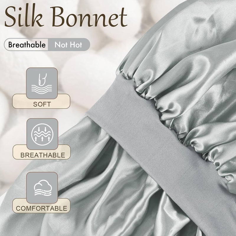 Doitory Store Satin Silk Bonnet for Sleeping, Soft Satin Lined Hair Bonnet for Women, Double Layer Sleep Nightcap - Image 2